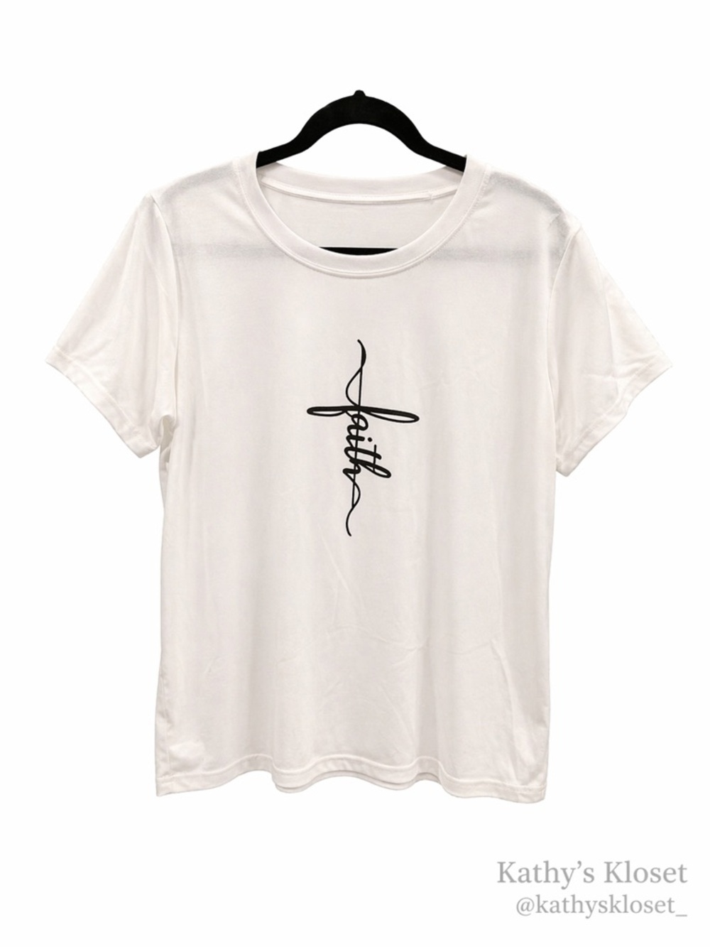 Faith Script Graphic Tee - White